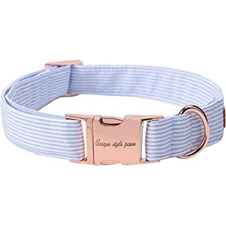 Unique Style Paws Hundehalsband Fliege, verstellbares Baumwollhalsband für Hunde und Katzen, XL-Größe, mit separierbarer Fliege und D-Ring, pflegeleicht – Bild 3