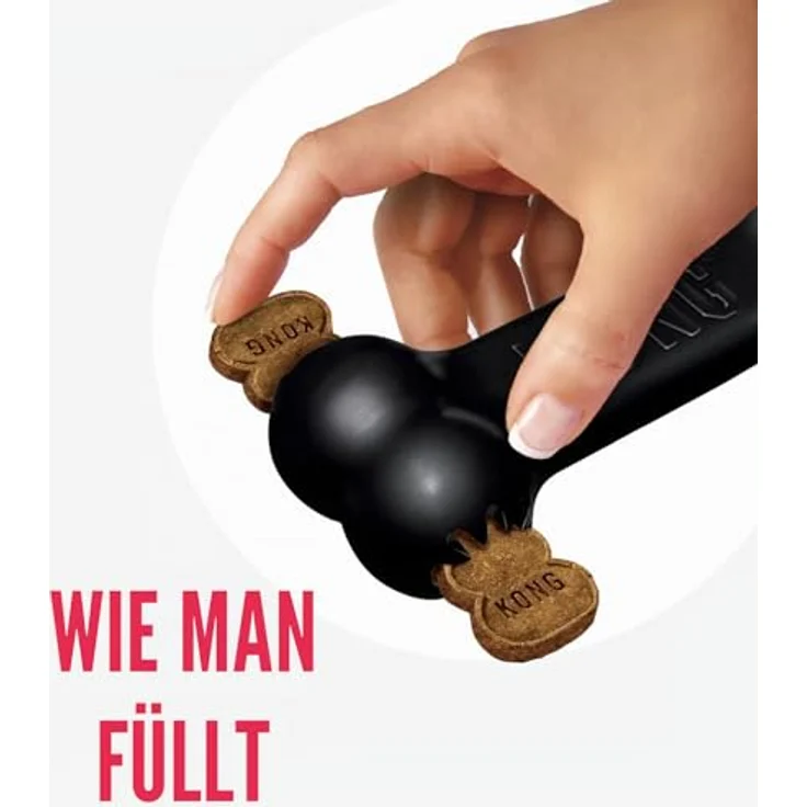 KONG Extreme Goodie Bone, Strapazierfähiges Hundespielzeug für Mittelgroße Hunde, Schwarz, Füllbar mit Leckerlis – Bild 5