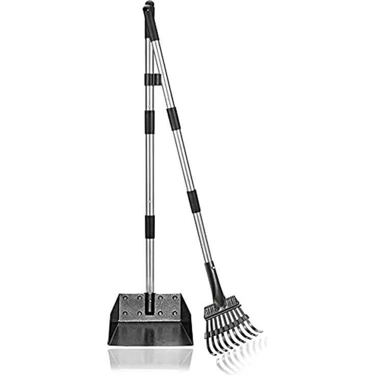 Snagle Paw Hundekotsammler, Abnehmbares 2 Stück Edelstahl Hundekotschaufel Set mit Verstellbarem 97 cm Griff und Antihaftbeschichtung für Große und Mittlere Hunde – Bild 1