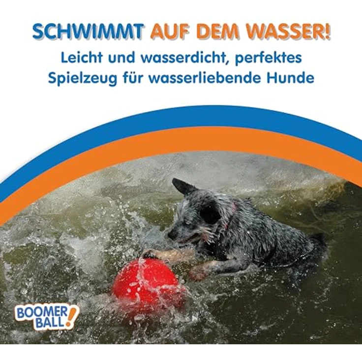 Company of Animals BOOMER BALL – Fast unzerstörbarer Hundeball, schwimmfähig, ideal für energiegeladene Hunde, Größe 20cm, Blau oder Rot – Bild 5