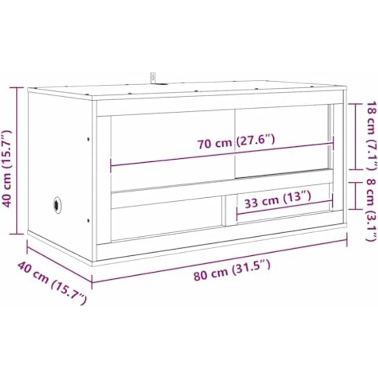 vidaXL Terrarium Braun 80 x 40 x 40 cm, OSB mit klarem Glas, rustikal und langlebig, ideal für Reptilien und Nagetiere – Bild 3