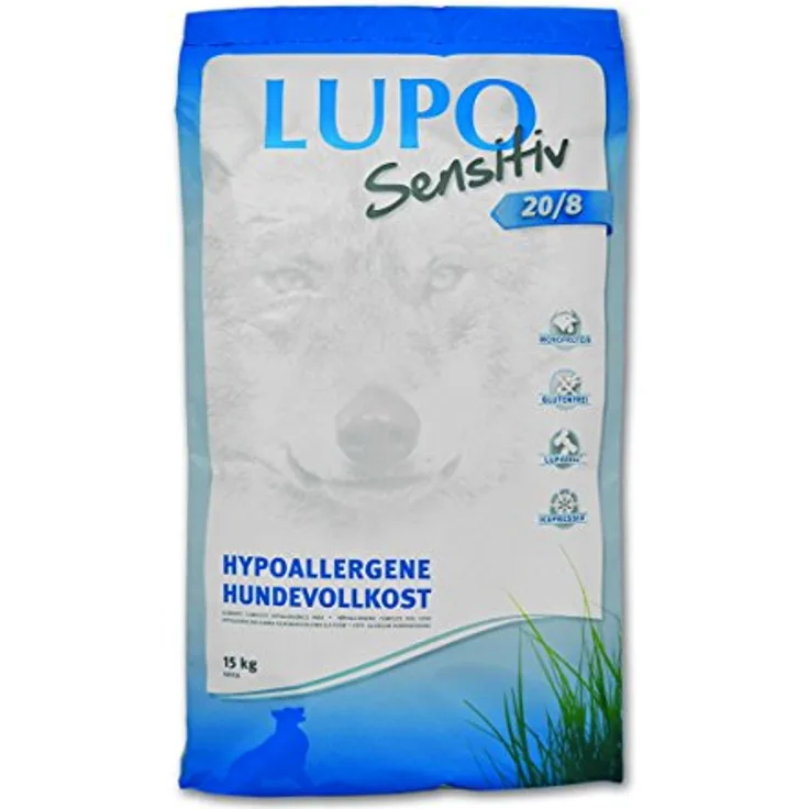 Luposan Sensitiv 20/8, Hunde-Trockenfutter zur Minderung von Nährstoffunverträglichkeiten, 15 kg