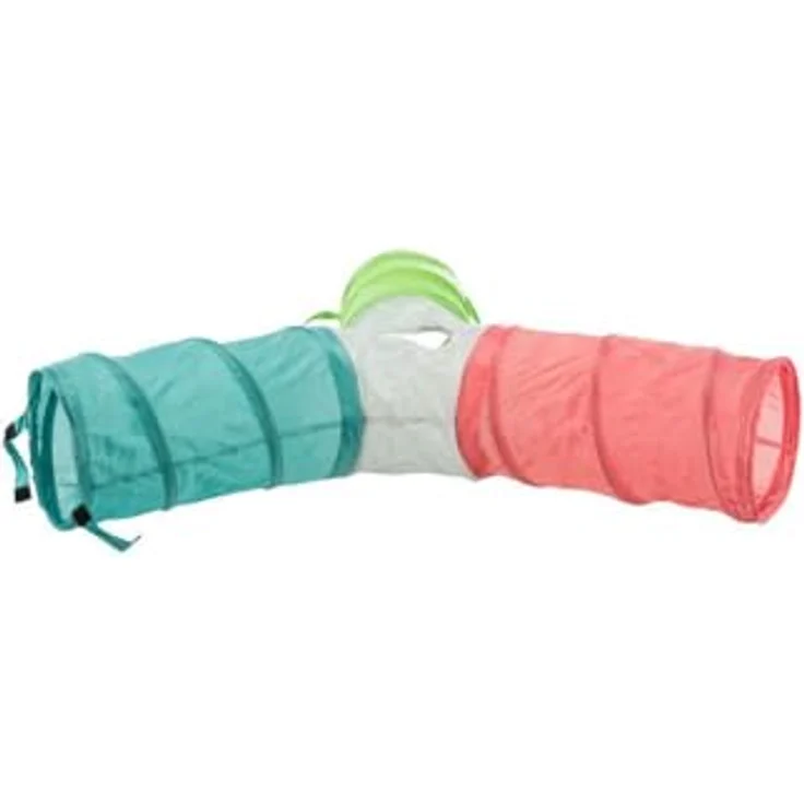 Trixie 62791 Spieltunnel für Kaninchen, stabiler Spiralfeder-Tunnel aus hochwertigem Nylon, 4 Eingänge, 3 × ø 18 × 47 cm – Bild 1