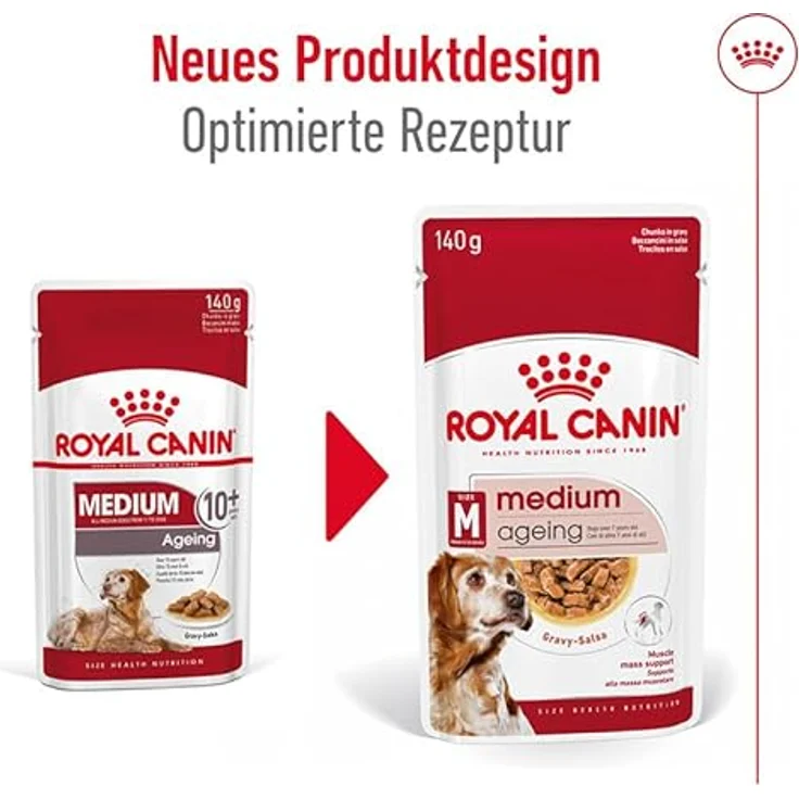 Royal Canin SHN Medium Ageing Gravy, Hunde-Nassfutter für mittelgroße Senior Hunde (11-25 kg), 10x140g – Bild 9
