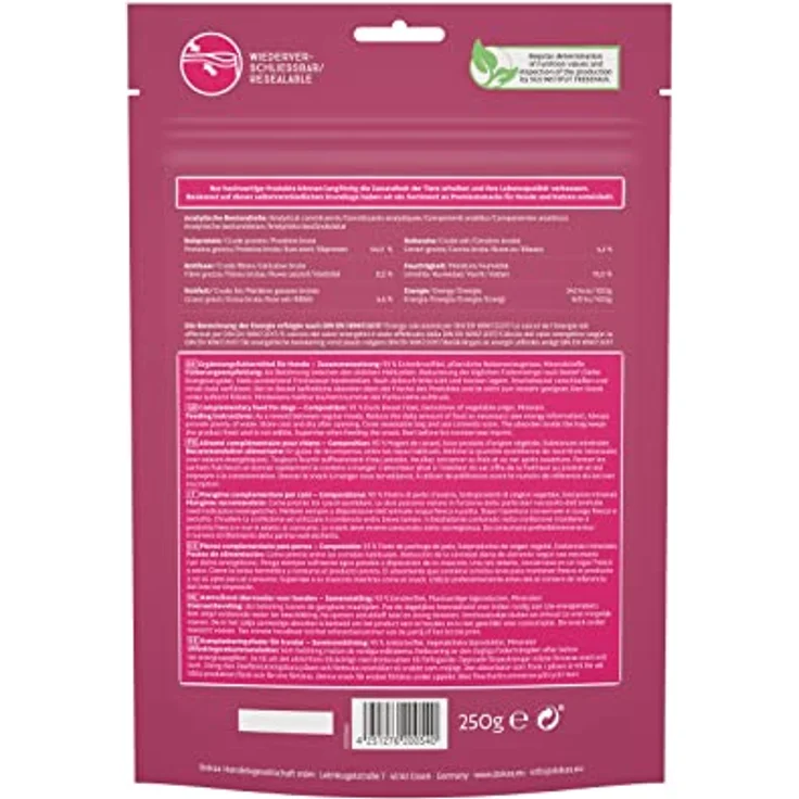 DOKAS Getreidefreier Premium Snack für Hunde, Entenbrustfilet in Streifen, 250 g (8er Pack) – fettarm, gluten- und sojafrei – Bild 4