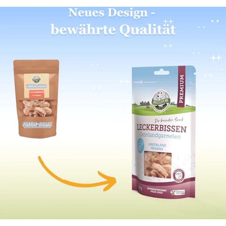 Bellfor Gefriergetrocknete Grönlandgarnelen, Getreidefreies Hundeleckerli, 35 g, Reich an hochwertigem Protein, Unterstützt die Verdauung – Bild 2