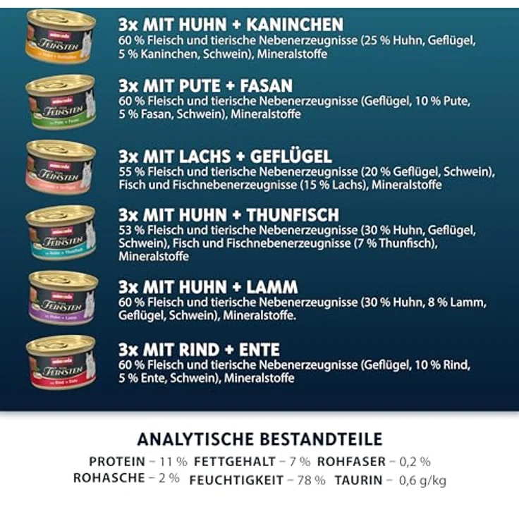 animonda Vom Feinsten Adult Katzenfutter Mousse-Vielfalt (12 x 85 g), getreidefreies Nassfutter für ausgewachsene Katzen, mit zarter Konsistenz und hochwertigen Fleischzutaten – Bild 3