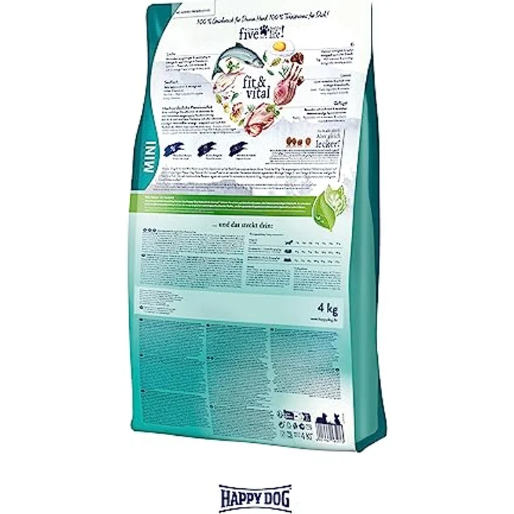 Happy Dog fit & vital Mini Adult, Hunde-Trockenfutter mit bissoptimierten Kroketten, 4 kg, unterstützt Immunsystem, für Haut und Fell – Bild 4