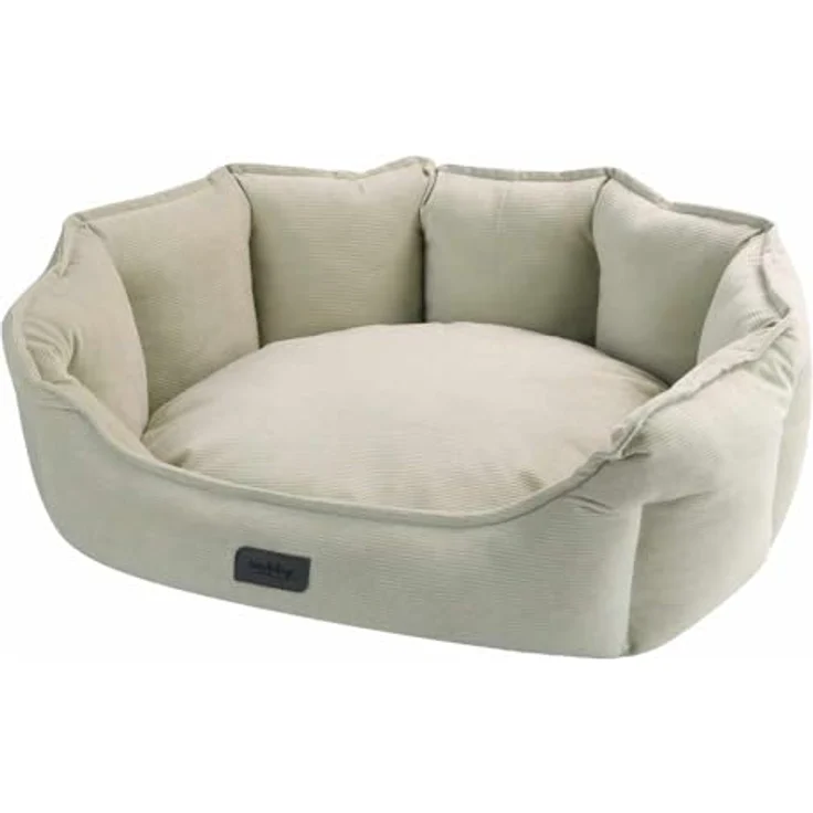 Nobby Komfort Bett oval Cordo, beige, kuscheliges Material, Anti-Rutsch-Beschichtung, 86 x 70 x 24 cm – Bild 2