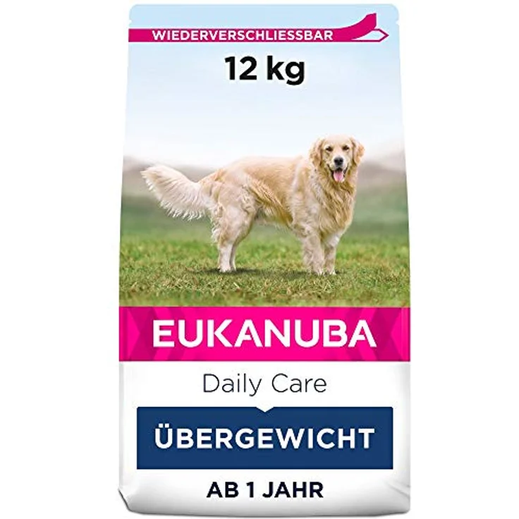 Eukanuba Daily Care Overweight/Sterilised, fettarmes Trockenfutter für übergewichtige und kastrierte Hunde, 12 kg, mit L-Carnitin und Omega-3-6-Fettsäuren – Bild 1