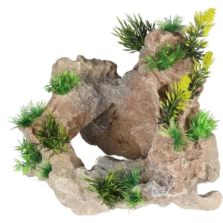 EBI Aqua Della Green Limestone, Aquarium Dekoration aus hochwertigem Polyesterharz, grün, 21,5 cm x 20 cm x 21,5 cm, 1200 g