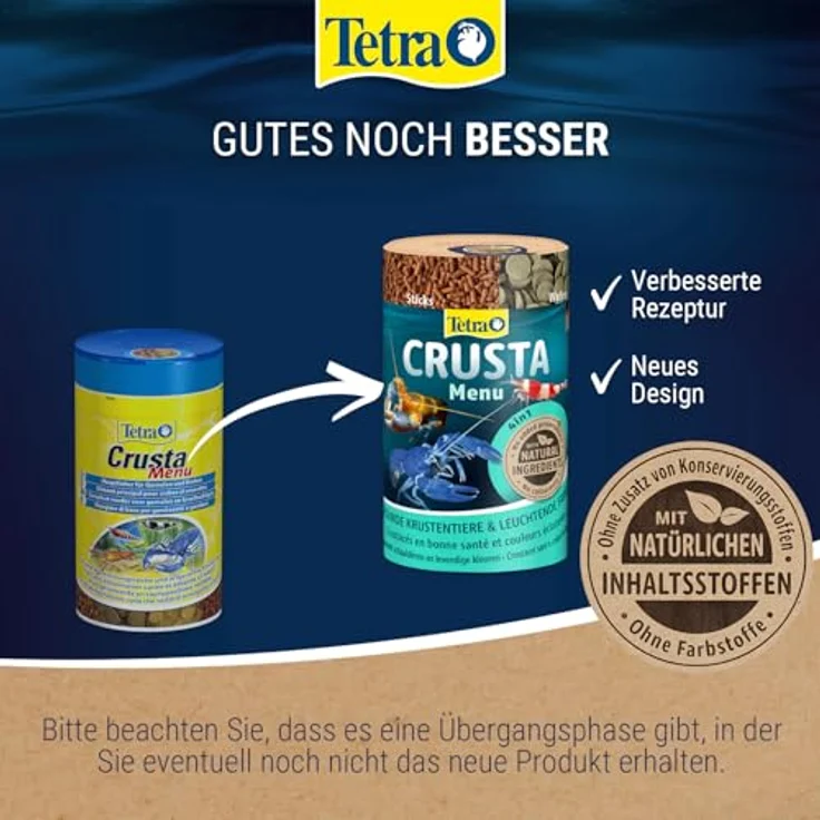 Tetra Crusta Menu, 4in1 Futter für Garnelen und Krebse mit Sticks, Pellets, Wafern und Granules, 100 ml Dose – Bild 2