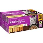 Whiskas 1+ Katzennassfutter Ragout Geflügel Auswahl in Gelee, 40x85g, schadstofffrei, nährstoffreich, Portionsbeutel