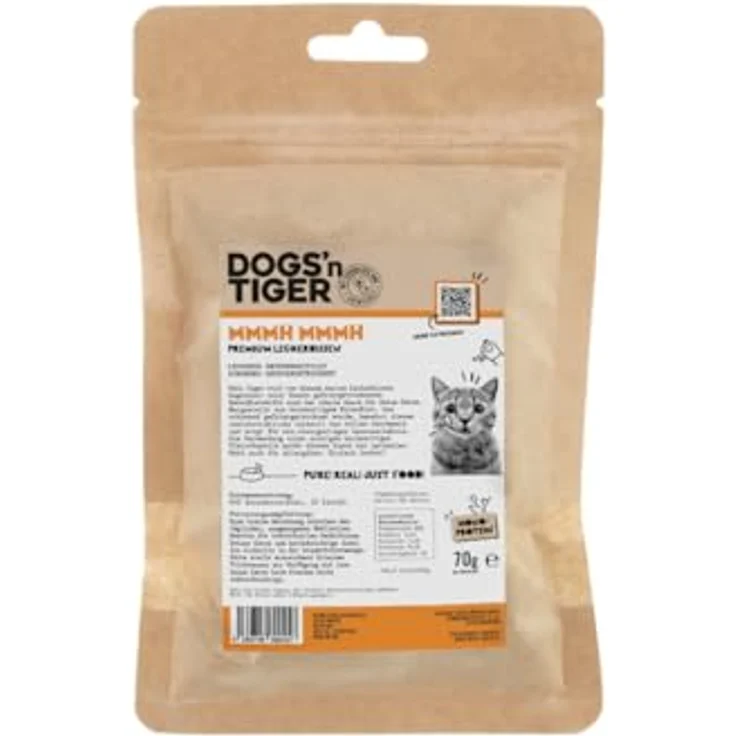 DOGS' n TIGER Mmmh Mmmh Ente, gefriergetrocknete Katzen Snacks mit 99% Entenbrustfilet, getreidefrei, 14x30g – Bild 3