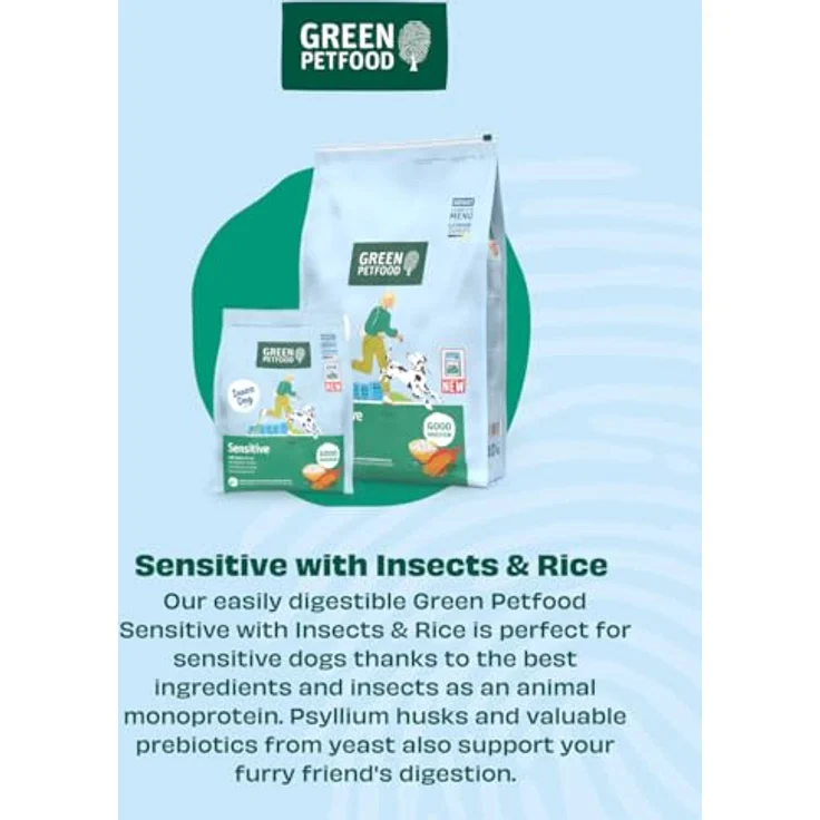 Green Petfood Sensitive with Insects & Rice, Hundefutter mit leicht verdaulichem Insektenprotein, 5x900 g – Bild 5