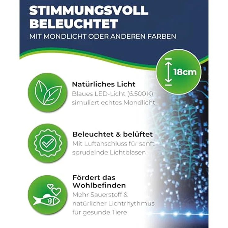 Hobby Bubble Air LED Luftvorhang, Aquariumbeleuchtung für Süss- und Meerwasser, flexible Längenoptionen – Bild 2