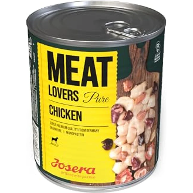 JOSERA Meat Lovers Pure Chicken, Premium Nassfutter für Hunde, 68% Hühnerfleisch, Monoprotein, getreidefrei, 6 x 800 g Packung – Bild 2
