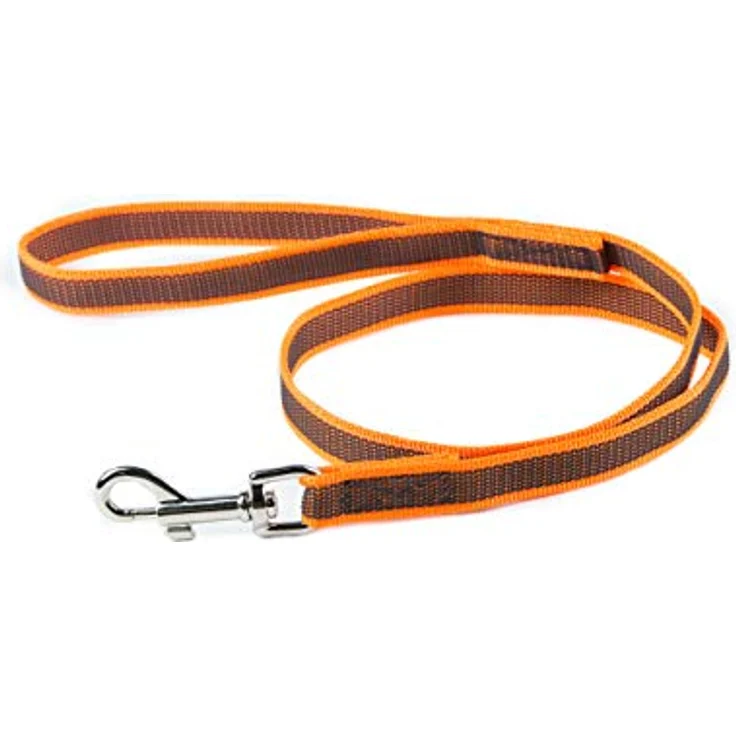 JULIUS K-9 IDC Color & Gray gumierte Leine, 20 mm x 2 m mit Schlaufe und D-Ring, stark und widerstandsfähig, Orange-Grau – Bild 2