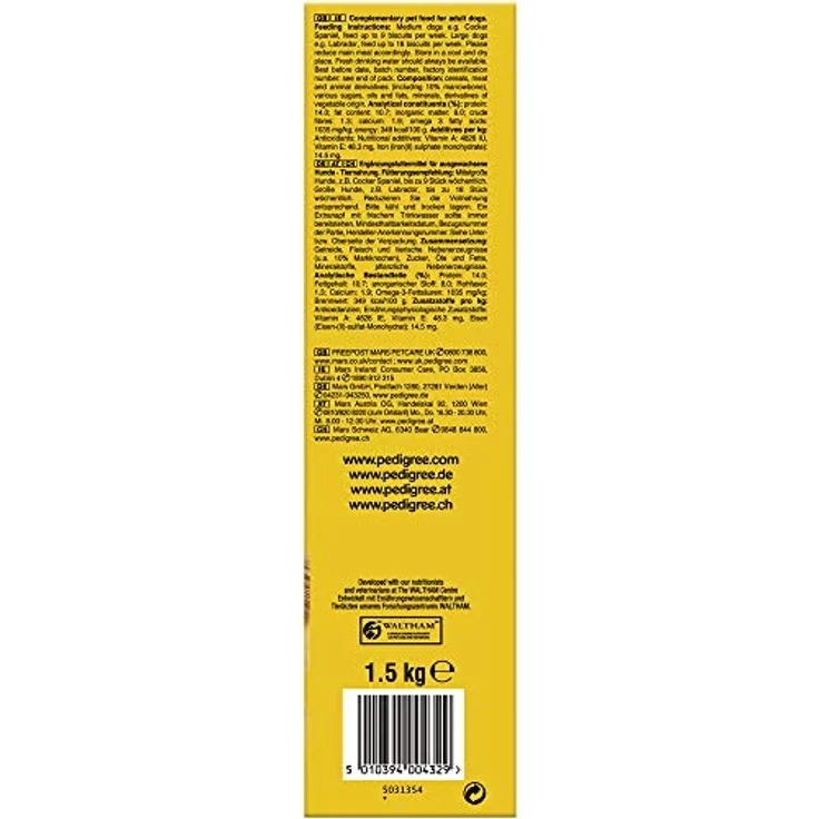 Pedigree Markies Hundesnacks mit Markknochengeschmack, 5 Packungen (5 x 1,5 kg), knusprige Kekse mit Omega 3 und Vitaminen – Bild 3