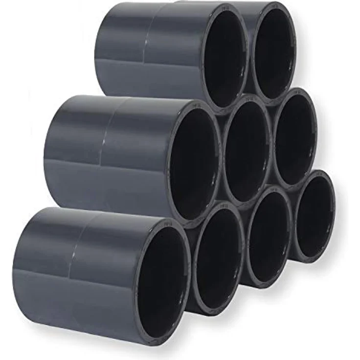 Paradies Pool PVC Fitting Klebemuffe Ø 50mm, Rohrverbinder für PVC-U mit Druckklasse PN 16, 9 Stück – Bild 1