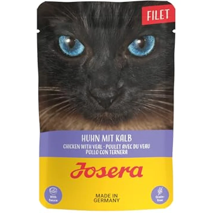 JOSERA Filet Huhn mit Kalb, Premium Nassfutter für Katzen, 16 x 70 g, 40% Hühnerfilet, getreidefrei, Harn-pH Kontrolle, made in Germany – Bild 2