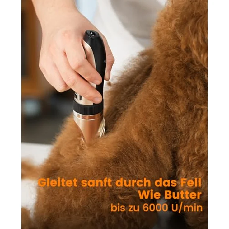 oneisall Hunde-Haarschneidemaschine 3-in-1-Set, geräuscharm und schnurlos, mit LCD-Display, inkl. Pfotentrimmer und 6 Führungsschienen – Bild 3