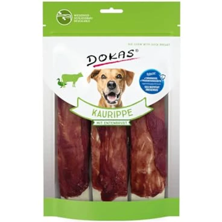 Dokas Kaurippe mit Entenbrust, hochwertiger Hundesnack ohne Soja, 210g – Bild 2