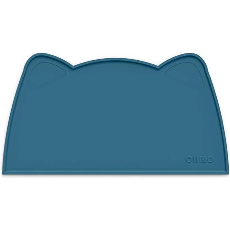 OHMO Napfunterlage für kleine Hunde und Katzen, rutschfeste Silikon-Futterunterlage, wasserdicht, blaugrün, 52x30cm – Bild 1