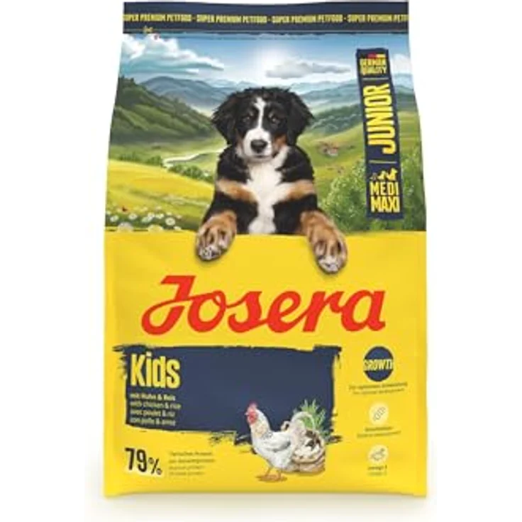 JOSERA Junior Kids Huhn & Reis, Premium Trockenfutter für größere Hunde, glutenfrei, 3 kg, geeignet für Welpen ab der 6. Lebenswoche – Bild 1