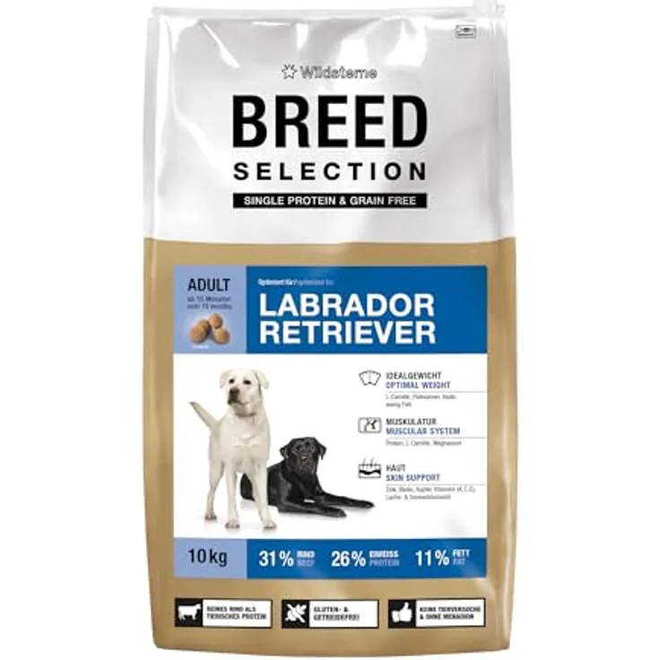 Wildsterne Breed Selection Labrador Retriever, 10 kg Trockenfutter, getreidefrei, Monoprotein, von Tierärzten entwickelt