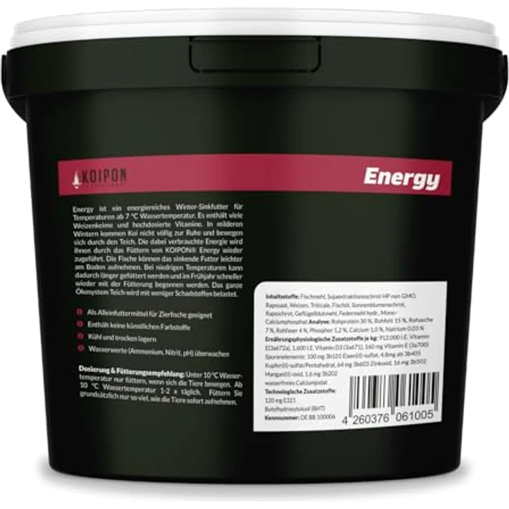 KOIPON Energy Winterfutter 1,5 kg, sinkend, für Koi & Goldfische, hochdosiert mit Vitaminen, made in Germany – Bild 2