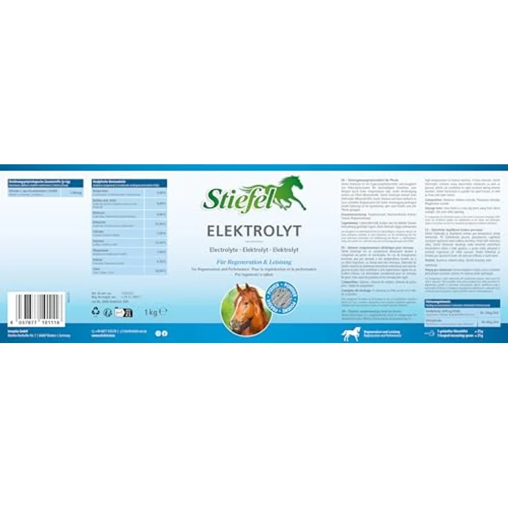 Stiefel Elektrolyt für Pferde, hochkonzentrierte Elektrolyte zur Regeneration bei Hitze und Anstrengung, mit Magnesium, 1kg – Bild 3