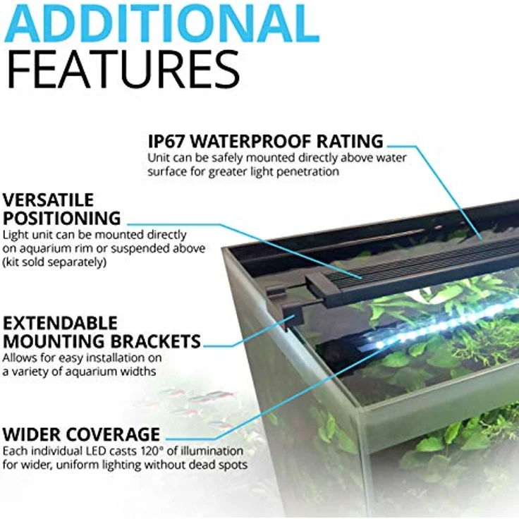 Fluval AquaSky 2.0, LED-Aquariumbeleuchtung mit 12 W und Steuerung über Fluval SmartApp, 24-Stunden-Zyklus und Wettereffekte – Bild 6