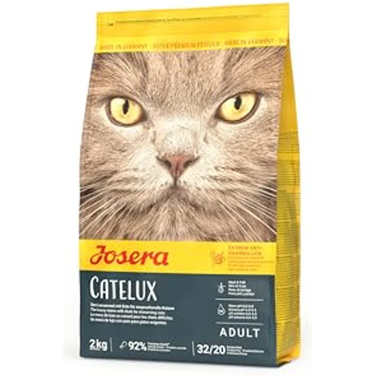 Josera Catelux, Katzen-Trockenfutter im Sparpaket 2 x 2 kg, ideal für Langhaarkatzen mit Anti-Haarball-Rezeptur – Bild 1