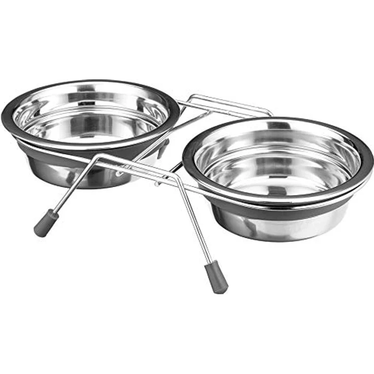 Trixie Napf-Set Eat on Feet mit Klapperschutz 2 × 0,25 l/ø 11 cm – Bild 2