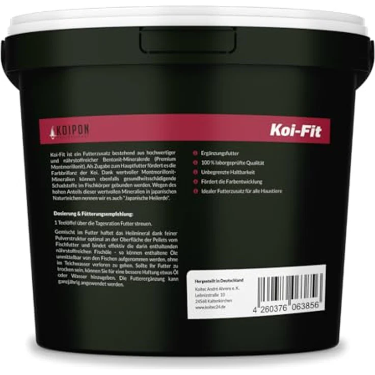 KOIPON Koi-Fit, 1 kg Mineral-Futterzusatz zur Förderung von Farbe & Gesundheit der Koi, mit Montmorillonit – Bild 2