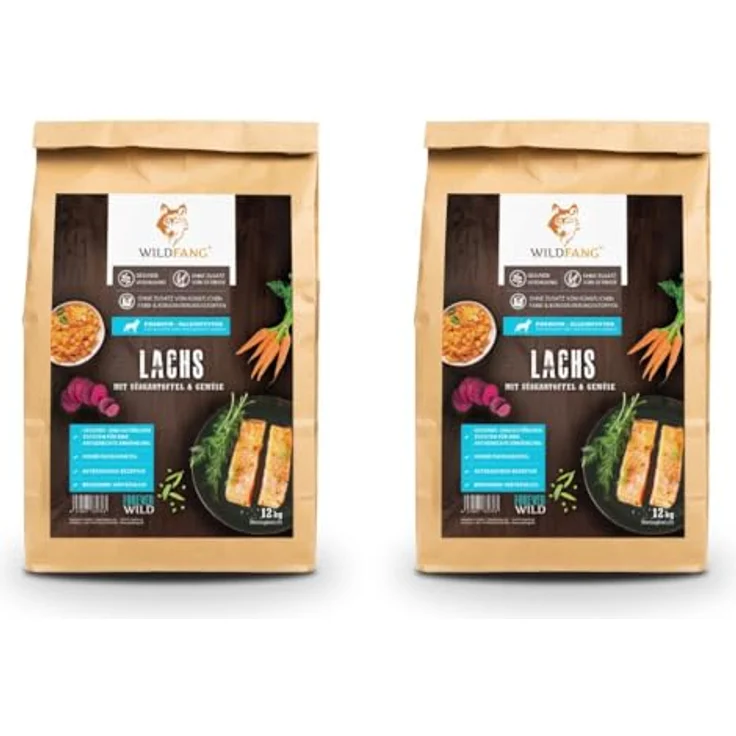 Wildfang® Hundefutter Trocken, getreidefreies Premiumfutter mit 60 % Lachs für Welpen, 12 kg – Bild 1