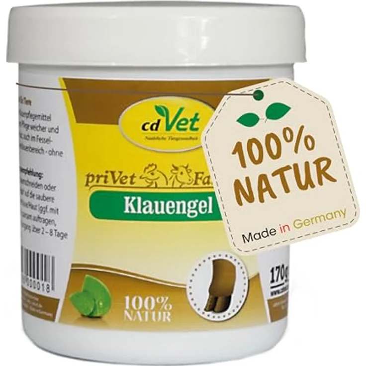 cdVet privet Klauengel 170 g - Pflegemittel für Nutztiere und Pferd - intensive Pflege für belastende Haut - ohne Hemmstoffe - zur Pflege im Zwischenklauenbereich - gegen trockene Haut – Bild 1