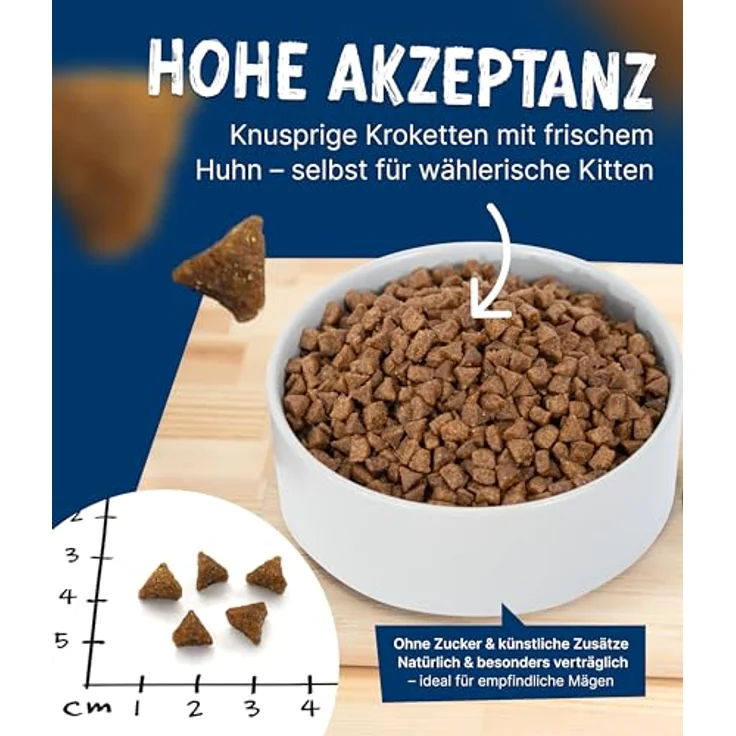 NutriQM® Nutriness Kitten Trockenfutter Huhn [5×750 g], ohne Gluten & Zucker, hoher Fleischanteil, für junge Katzen, Initiative Tierwohl Zertifiziert, Made in Germany – Bild 3