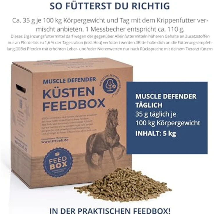 STRÖH MuscleDefender (5 kg) • Mineralfutter für Pferde mit Aminosäuren & Vitaminen für Muskelaufbau & Regeneration, getreidefrei, ohne Zucker – Bild 4