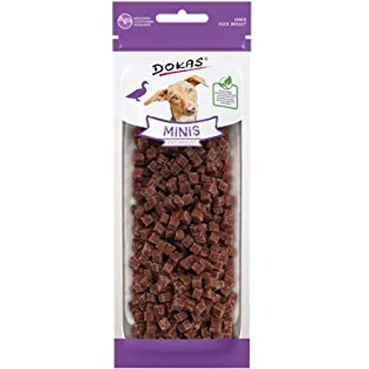 Dokas Minis Entenbrust, fettarmer Hundesnack für das Training, 70g – Bild 2