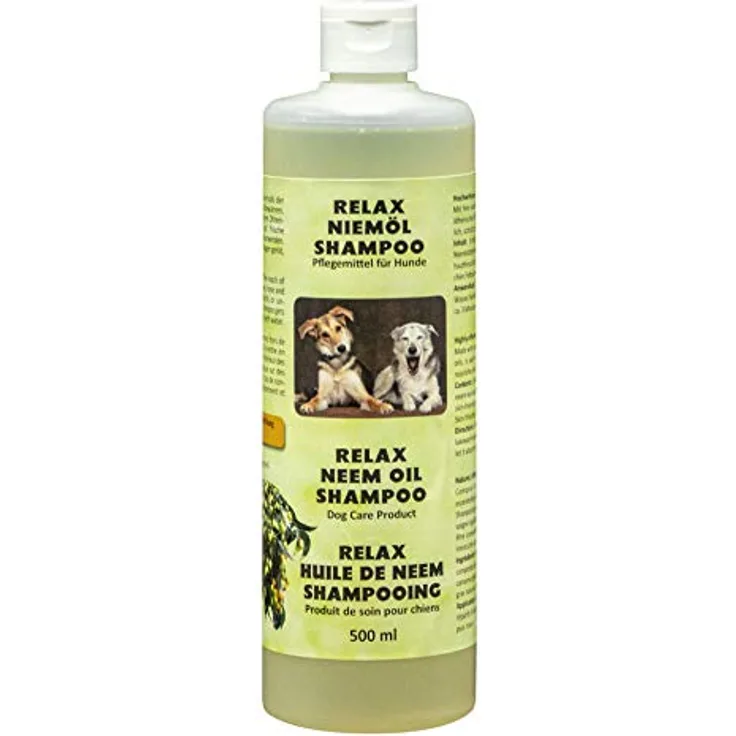 Relax Niemöl Shampoo Hund, mild reinigende Pflege mit Lavendel- und Zedernholzöl, 500 ml