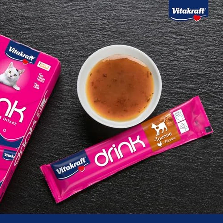 Vitakraft Drink, Katzen Leckerli flüssig mit Huhn, fördert ausgewogene Flüssigkeitsaufnahme, in 5x30g Sachets, ohne Zuckerzusatz – Bild 3