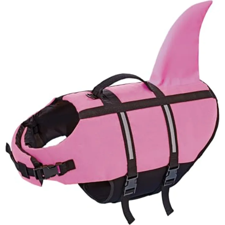 Nobby Sharki XS, Hundeschwimmweste mit reflektierenden Streifen und verstellbaren Verschlüssen, Haifischdesign