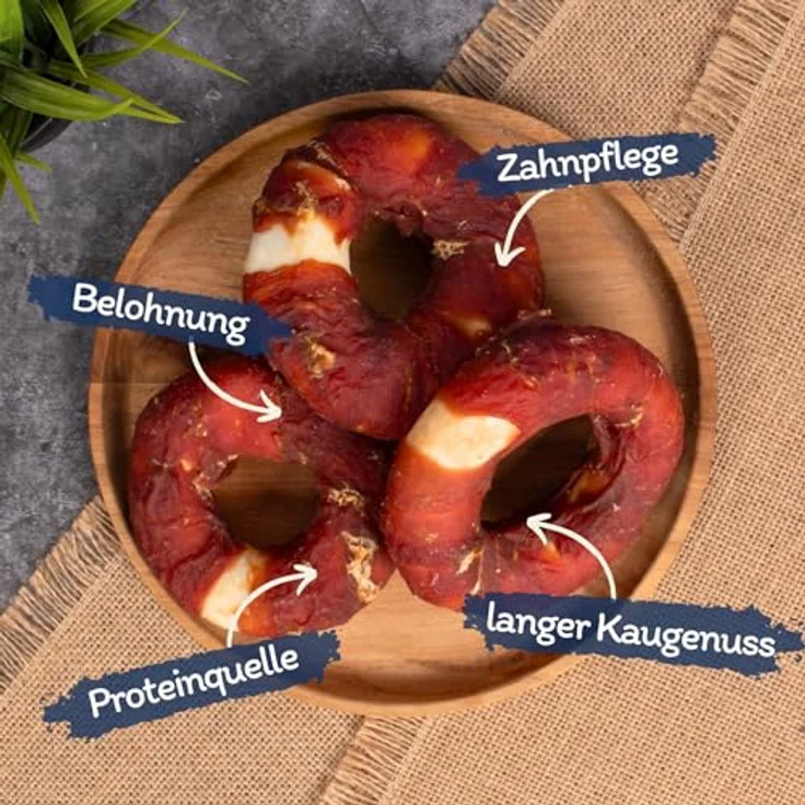 Lyra Pet Kauringe mit Entenbruststreifen, 1 kg hochwertige Kausnacks für Hunde – Bild 2