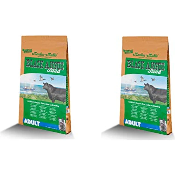 Markus Mühle Black Angus Adult, Hunde-Trockenfutter, kaltgepresst, 2x15kg, mit Ente & Hering, naturbelassene Zutaten – Bild 1