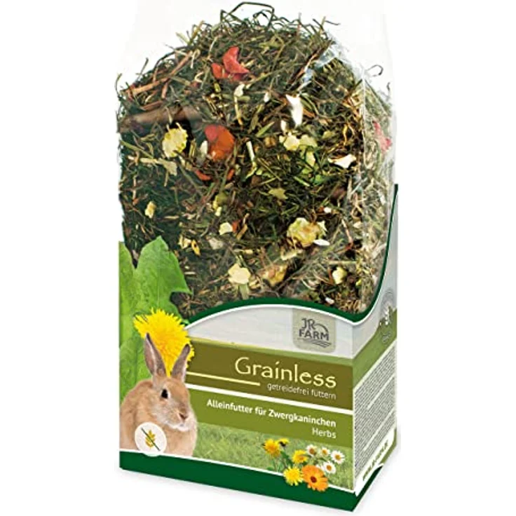 JR Farm Grainless Herbs Zwergkaninchen, Getreidefreies Kleintierfutter mit Kräutern und Gemüse, 400g – Bild 1