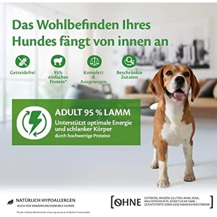 Wellness CORE 95% Lamm & Kürbis, Hundefutter Nass, stückige Pastete, getreidefrei, hypoallergen, proteinreich, 6 x 400g – Bild 3