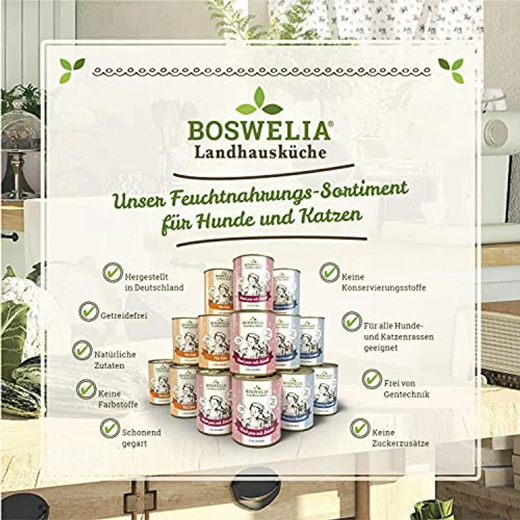 Boswelia Betty's Landhausküche Känguru mit Kartoffeln und Geflügel, Hunde-Nassfutter, 6 x 200 g, für alle Hunderassen, hohe Bioverfügbarkeit, 65% Fleischanteil – Bild 4