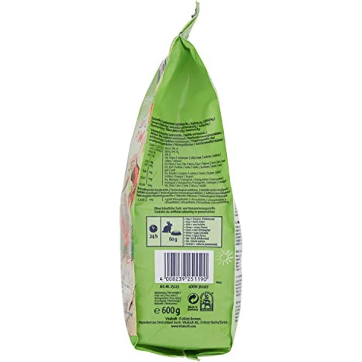 Vitakraft Life Power Zwergkaninchen, Vollnahrung im Frischebeutel mit Früchten, 600 g, ohne Zucker, reich an Vitaminen, geruchshemmend – Bild 4